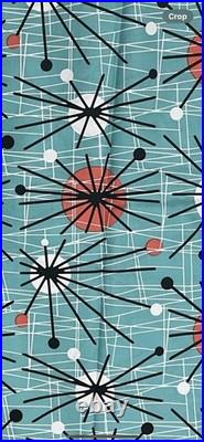 Michael Miller Atomic Mid Century Turquoise Cotton Fabric 5 + Yards MCM Sputnik Michael Miller Atomic Mid Century Turquoise Cotton Fabric 5 + Yards MCM Sputnik