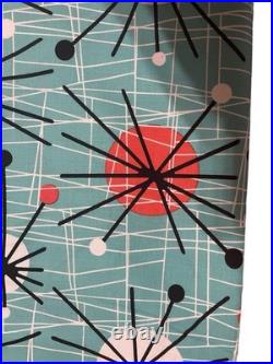 Michael Miller Atomic Mid Century Turquoise Cotton Fabric 5 + Yards MCM Sputnik Michael Miller Atomic Mid Century Turquoise Cotton Fabric 5 + Yards MCM Sputnik