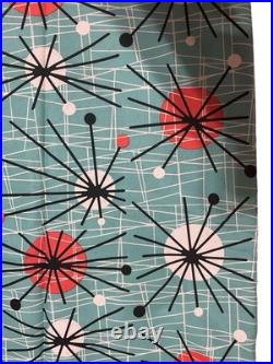 Michael Miller Atomic Mid Century Turquoise Cotton Fabric 5 + Yards MCM Sputnik Michael Miller Atomic Mid Century Turquoise Cotton Fabric 5 + Yards MCM Sputnik