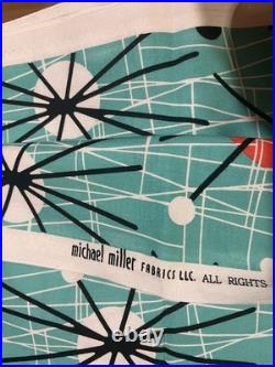 Michael Miller Atomic Mid Century Turquoise Cotton Fabric 5 + Yards MCM Sputnik Michael Miller Atomic Mid Century Turquoise Cotton Fabric 5 + Yards MCM Sputnik