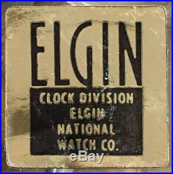 MidCentury Elgin Atomic Star Burst Wall Clock 30 Retro Wood & Gold Tone Tested