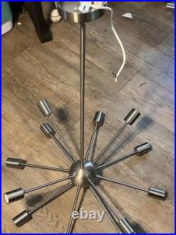Mid Century 12 Arms Pretty Sputnik Silver Chandelier Atomic Ceiling Light 39 Mid Century 12 Arms Pretty Sputnik Silver Chandelier Atomic Ceiling Light 39