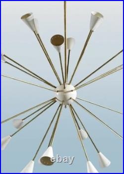 Mid Century 24 Arms Pretty Lamp Sputnik Brass Chandelier Atomic Ceiling Light
