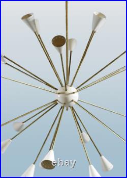 Mid Century 24 Arms Pretty Lamp Sputnik Brass Chandelier Atomic Ceiling Light