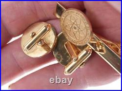 Mid Century Atomic Energy Commission Cufflinks and tie bar