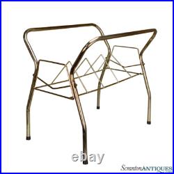 Mid-Century Atomic Gold Aluminum Vinyl Record Holder Stand Caddy Mid-Century Atomic Gold Aluminum Vinyl Record Holder Stand Caddy