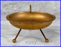 Mid-Century Atomic Gold Sculptural Aluminum Cigar Ashtray Mid-Century Atomic Gold Sculptural Aluminum Cigar Ashtray