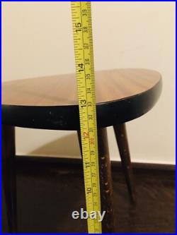 Mid Century Atomic Guitar Pick Tripod Table Plant Stand Vintage Side Table