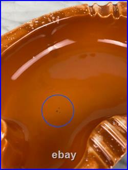 Mid-Century Atomic Large Orange Porcelain Kidney Cigar Ashtray Mid-Century Atomic Large Orange Porcelain Kidney Cigar Ashtray