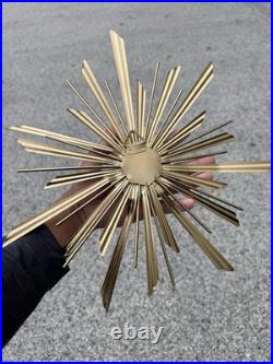 Mid Century Atomic Modern 13 Sunburst Starburst with Agate Shaped Mirror Wall Art