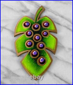 Mid-Century Atomic Monstera Leaf Brass & Enamel Trivet Plaque 10 Mid-Century Atomic Monstera Leaf Brass & Enamel Trivet Plaque 10