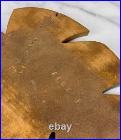 Mid-Century Atomic Monstera Leaf Brass & Enamel Trivet Plaque 10 Mid-Century Atomic Monstera Leaf Brass & Enamel Trivet Plaque 10