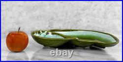 Mid-Century Atomic Porcelain Green Drip Glaze Centerpiece Serving Platter