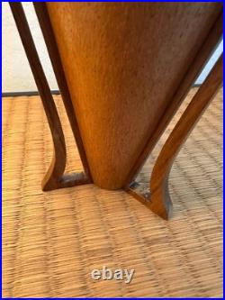 Mid Century Atomic Style Artisan Turned Carved Wood Art Vase 9 MCM Signed