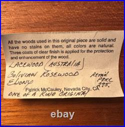 Mid Century Atomic Style Artisan Turned Carved Wood Art Vase 9 MCM Signed