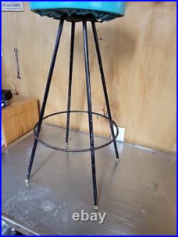 Mid Century Atomic Swivel Bar Stool 1950's 1960's Mid Century Atomic Swivel Bar Stool 1950's 1960's