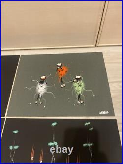 Mid Century Atomic Tribal African Dance Modernist Signed LOT OF 5 10x13