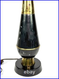 Mid-Century MCM Italian / Atomic Style Brass & Metal Table Lamp 31 Tall RARE