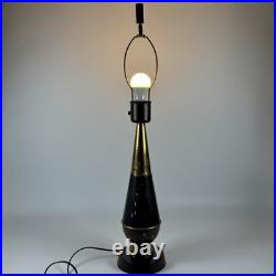 Mid-Century MCM Italian / Atomic Style Brass & Metal Table Lamp 31 Tall RARE