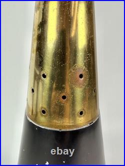 Mid-Century MCM Italian / Atomic Style Brass & Metal Table Lamp 31 Tall RARE