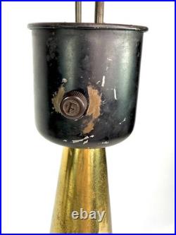Mid-Century MCM Italian / Atomic Style Brass & Metal Table Lamp 31 Tall RARE