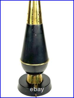 Mid-Century MCM Italian / Atomic Style Brass & Metal Table Lamp 31 Tall RARE