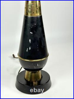 Mid-Century MCM Italian / Atomic Style Brass & Metal Table Lamp 31 Tall RARE