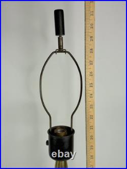 Mid-Century MCM Italian / Atomic Style Brass & Metal Table Lamp 31 Tall RARE