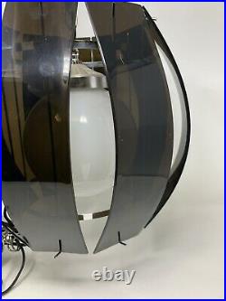 Mid Century Mod Lucite Acrylic Space Age Atomic Hanging Swag Lamp Light