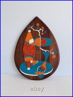 Mid Century Modern 1960s Atomic Tear Drop Guitar Pick Walnut Wall Hanging Plaque Mid Century Modern 1960s Atomic Tear Drop Guitar Pick Walnut Wall Hanging Plaque