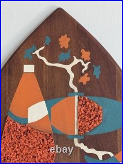 Mid Century Modern 1960s Atomic Tear Drop Guitar Pick Walnut Wall Hanging Plaque Mid Century Modern 1960s Atomic Tear Drop Guitar Pick Walnut Wall Hanging Plaque