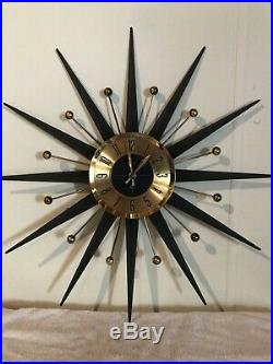 Mid Century Modern 25 Welby Atomic Starburst Wall Clock 1960's