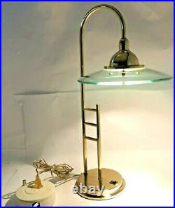 Mid Century Modern ATOMIC Gold Tone Kovacs Sonneman Style Saturn Lamp UFO Saucer