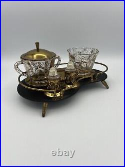 Mid Century Modern Atomic Cream and Sugar Salt Pepper with Kidney Tray Set Mid Century Modern Atomic Cream and Sugar Salt Pepper with Kidney Tray Set