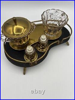 Mid Century Modern Atomic Cream and Sugar Salt Pepper with Kidney Tray Set Mid Century Modern Atomic Cream and Sugar Salt Pepper with Kidney Tray Set
