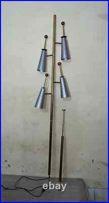 Mid Century Modern Atomic Futura Tension adjust 1950's Brass Vintage Floor Lamp