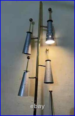 Mid Century Modern Atomic Futura Tension adjust 1950's Brass Vintage Floor Lamp