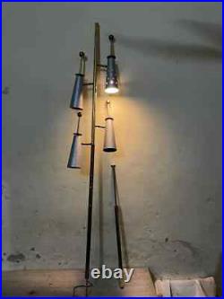 Mid Century Modern Atomic Futura Tension adjust 1950's Brass Vintage Floor Lamp