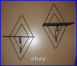 Mid Century Modern Atomic Metal Wire Wall Shelves Set Of 2