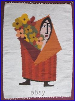 Mid Century Modern Atomic Ranch EVELYN ACKERMAN ERA TAPESTRY 29.5 X 40.5 BSMT