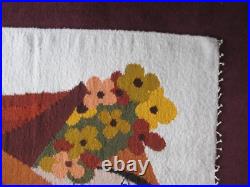 Mid Century Modern Atomic Ranch EVELYN ACKERMAN ERA TAPESTRY 29.5 X 40.5 BSMT