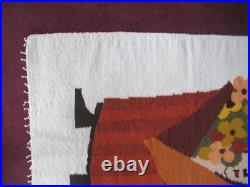 Mid Century Modern Atomic Ranch EVELYN ACKERMAN ERA TAPESTRY 29.5 X 40.5 BSMT