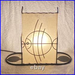 Mid Century Modern Atomic Sculptural Space Age Fish Metal Table Lamp Fiberglass
