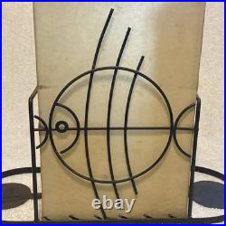 Mid Century Modern Atomic Sculptural Space Age Fish Metal Table Lamp Fiberglass