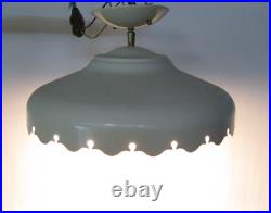 Mid Century Modern Atomic Spaceship Lamp Metal Ceiling LIGHT Fixture 14.5