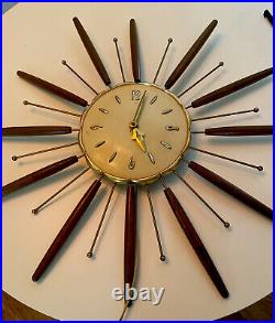 Mid Century Modern Atomic Starburst Wall Clock Robert Shaw Retro 27 Rare 1963