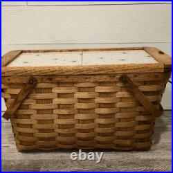 Mid Century Modern Atomic Starburst pattern Picnic Basket Pink Star Vintage MCM Mid Century Modern Atomic Starburst pattern Picnic Basket Pink Star Vintage MCM