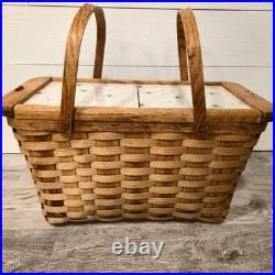Mid Century Modern Atomic Starburst pattern Picnic Basket Pink Star Vintage MCM Mid Century Modern Atomic Starburst pattern Picnic Basket Pink Star Vintage MCM