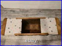 Mid Century Modern Atomic Starburst pattern Picnic Basket Pink Star Vintage MCM Mid Century Modern Atomic Starburst pattern Picnic Basket Pink Star Vintage MCM