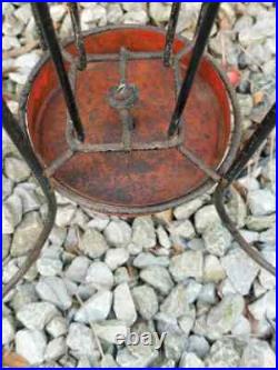 Mid Century Modern Atomic Style Wire Umbrella Stick Stand Black Red